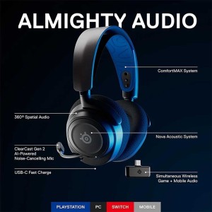 هدست بی سیم استیل سریز مدل Arctis Nova 7P برای PS4 و PS5